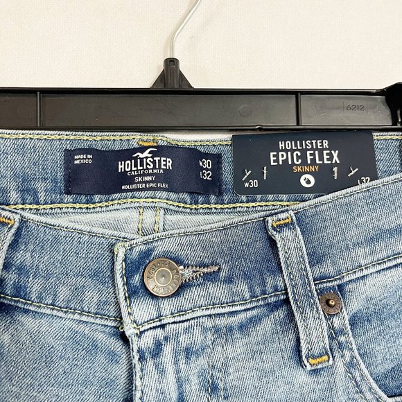 NEW Hollister Epic Flex Skinny Jeans Light Wash Denim - Men's Size 30x32 - Picture 3 of 7